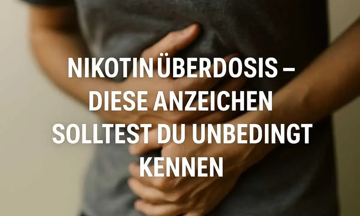 Hände um den Bauch gelegt, die auf eine Nikotinüberdosis hindeuten. Was tun bei zu viel geraucht?