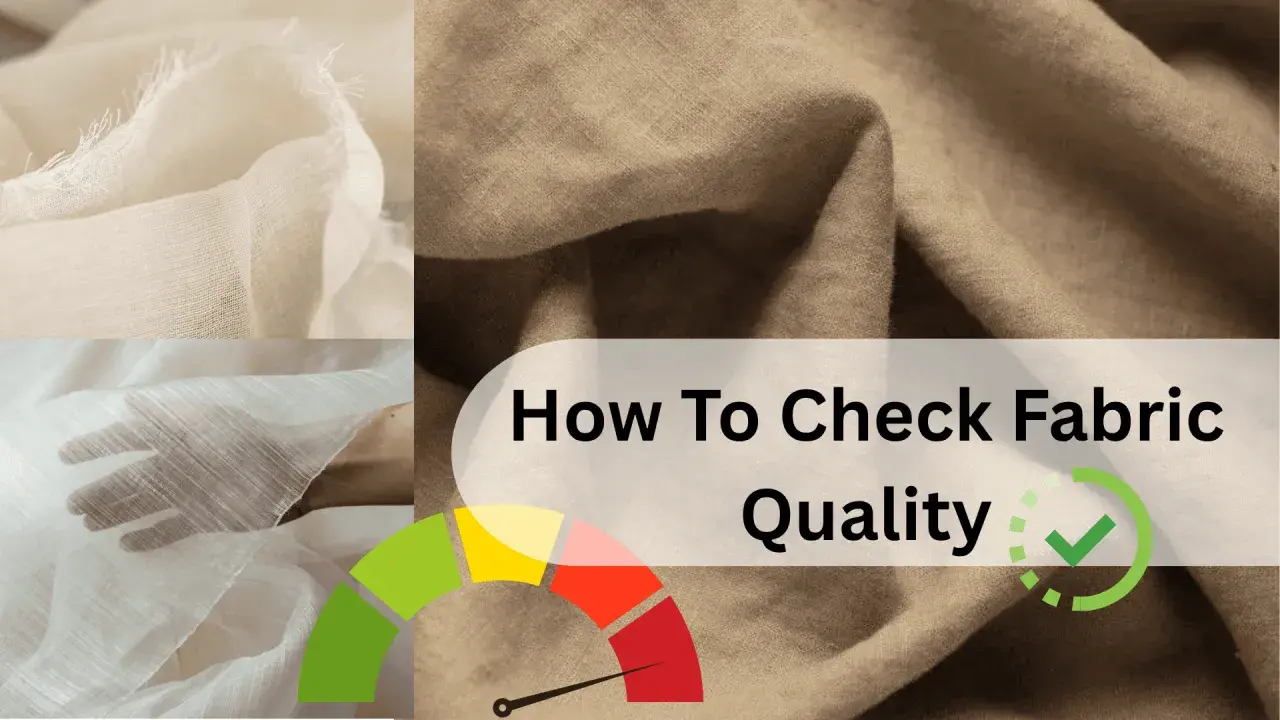 Learn how to check fabric quality with this guide, featuring close-ups of fine textiles and a visual gauge.