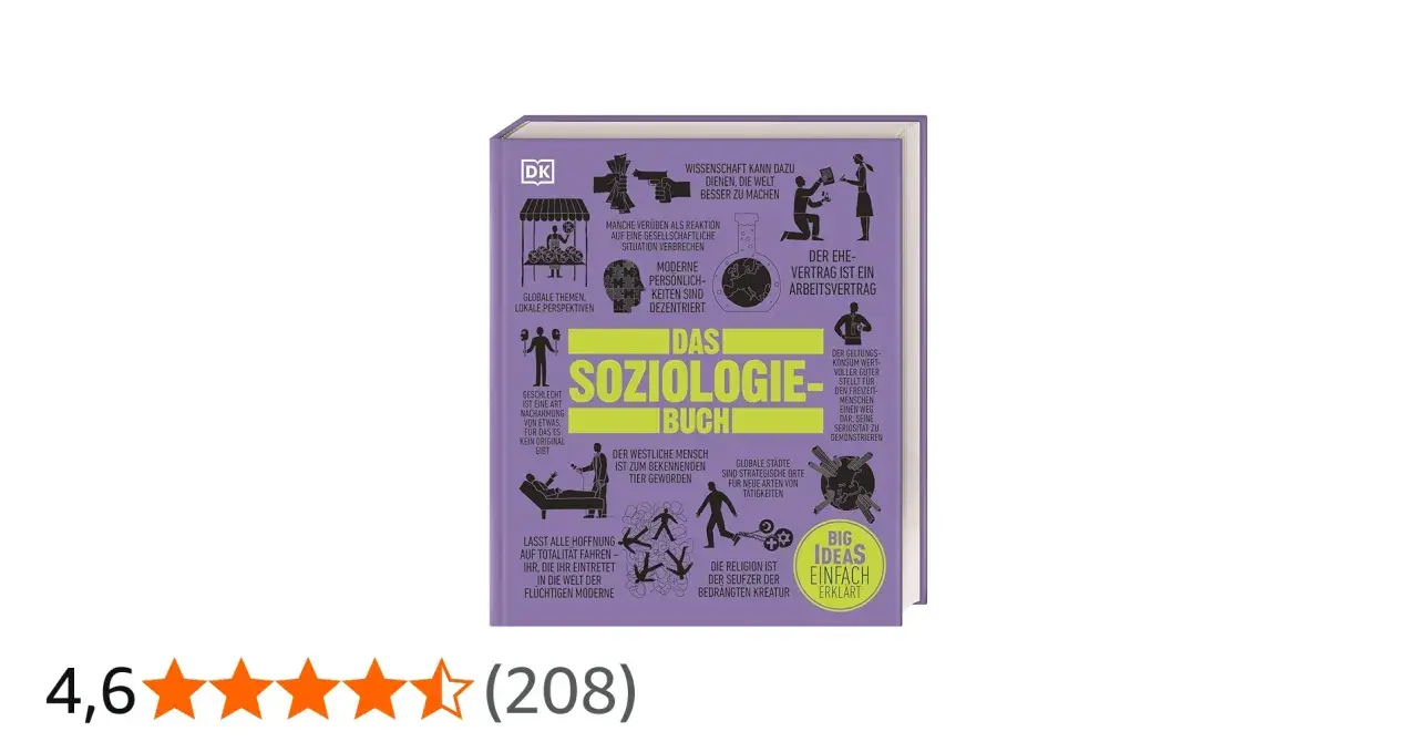 Das Soziologie-Buch erklärt komplexe Soziologie-Themen mit Illustrationen.
