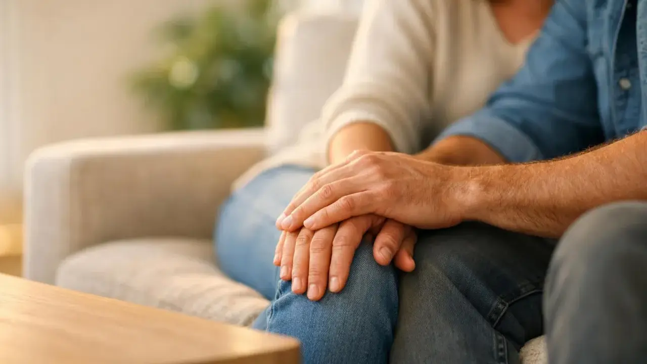 Mani che si stringono, un gesto di conforto che cerca di placare l'attaccamento insicuro.