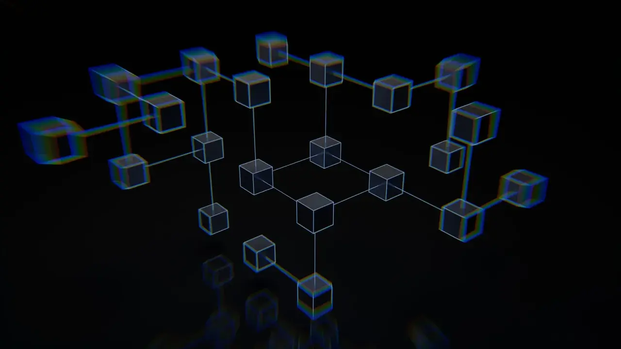 Sieć połączonych sześcianów, przypominająca blockchain. Co to jest?