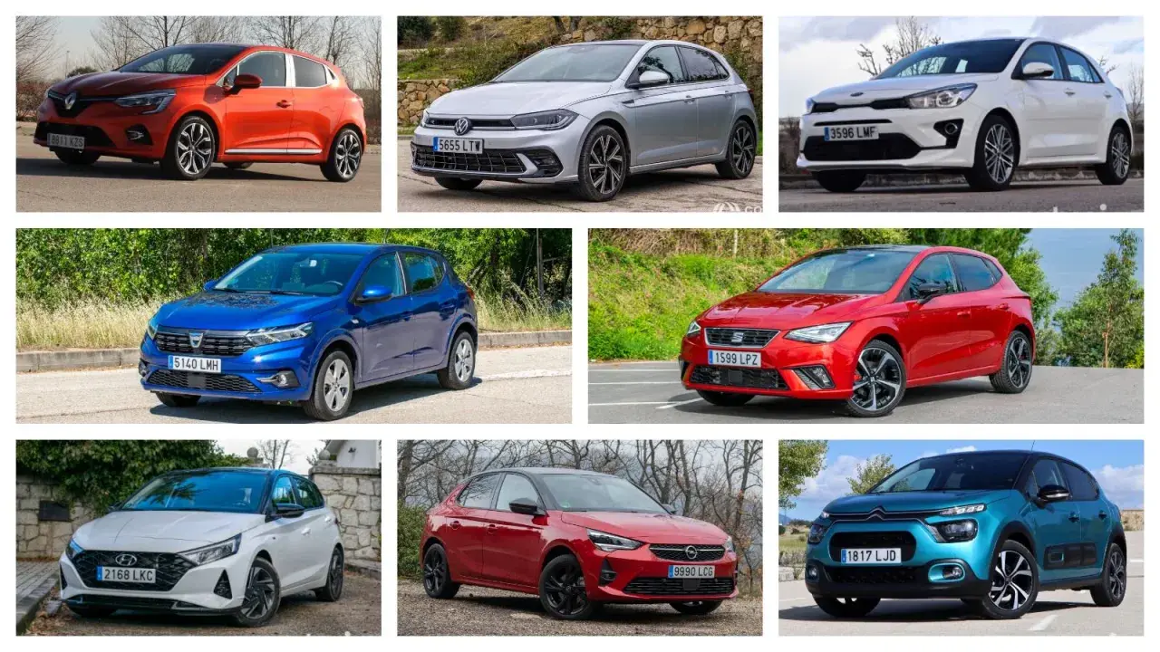 Comparativa de coches segmento D: Renault Clio, VW Polo, Kia Rio, Dacia Sandero, Seat Ibiza, Hyundai i20, Opel Corsa y Citroën C3.