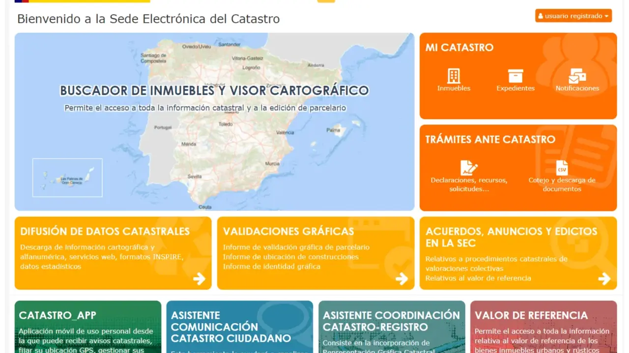 Portal del Catastro español. Accede a información catastral, trámites y el valor de referencia de inmuebles.