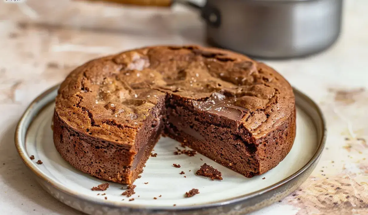 En saftig kladdkaka med en härlig chokladkärna, perfekt för en fika.
