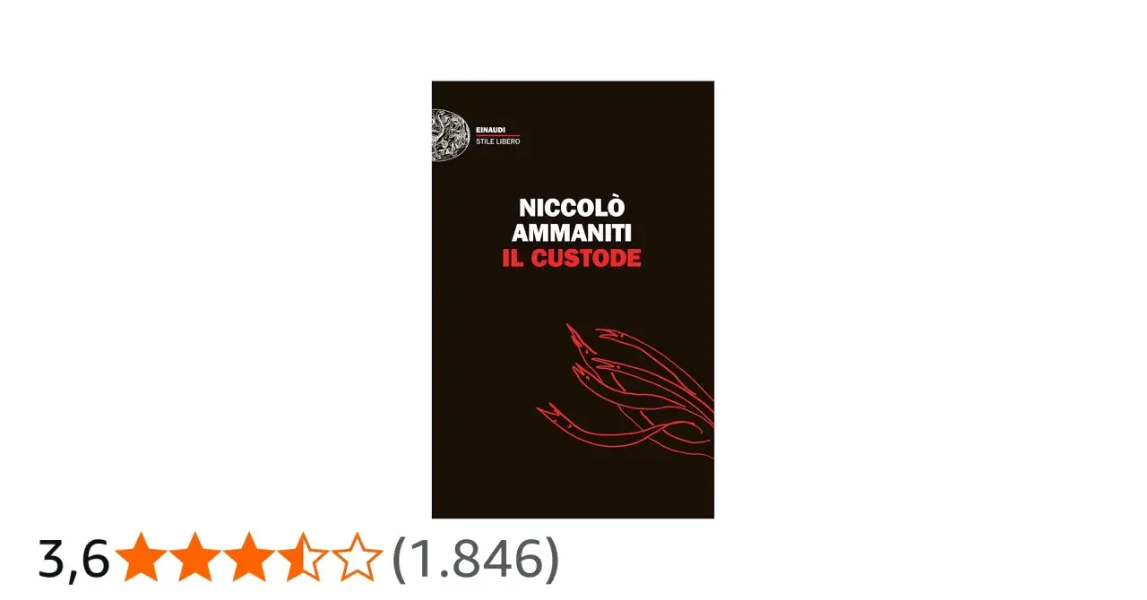 Copertina del libro "Il Custode" di Niccolò Ammaniti, ultimo libro dell'autore, con un'illustrazione rossa stilizzata.