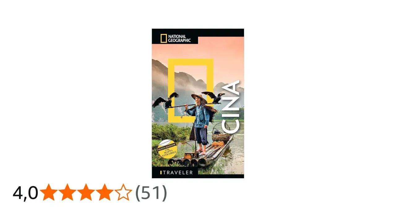 Copertina di National Geographic "Cina", con un pescatore su una zattera e cormorani. Un invito a scoprire i libri sulla Cina.