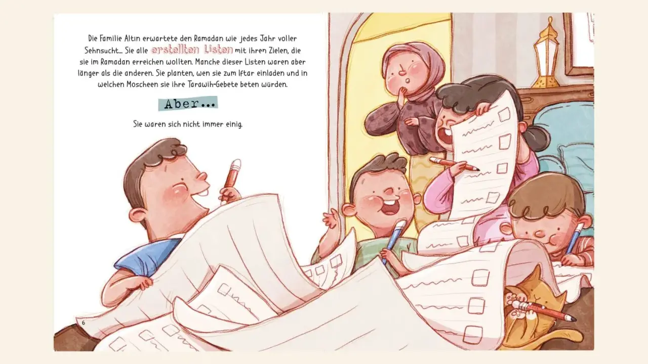 Kinder erstellen Listen für den Ramadan, planen Iftar und überlegen, wo sie Tarawih-Gebete beten können.