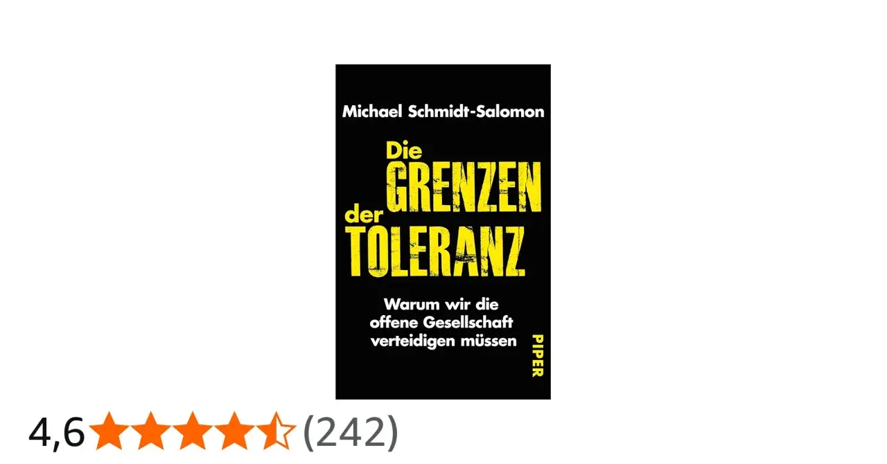 Buchcover "Die Grenzen der Toleranz" von Michael Schmidt-Salomon. Es erklärt die offene Gesellschaft und warum sie verteidigt werden muss.