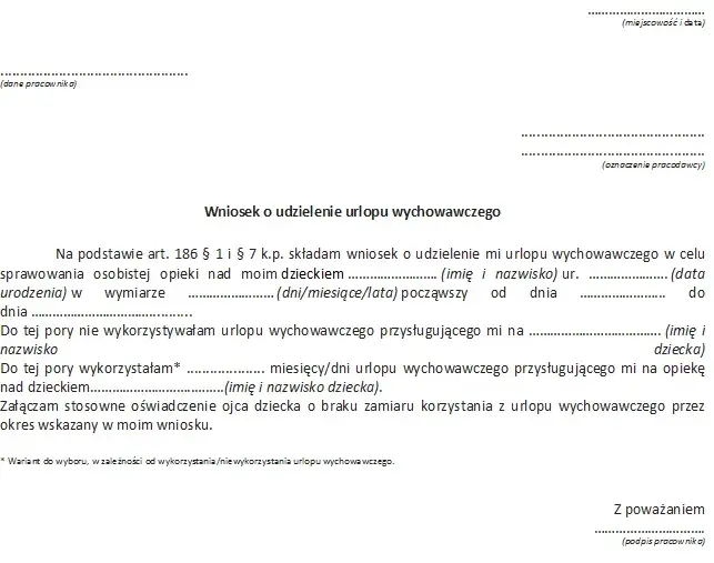 Wniosek o urlop wychowawczy: Kiedy złożyć i jak uniknąć pomyłek?