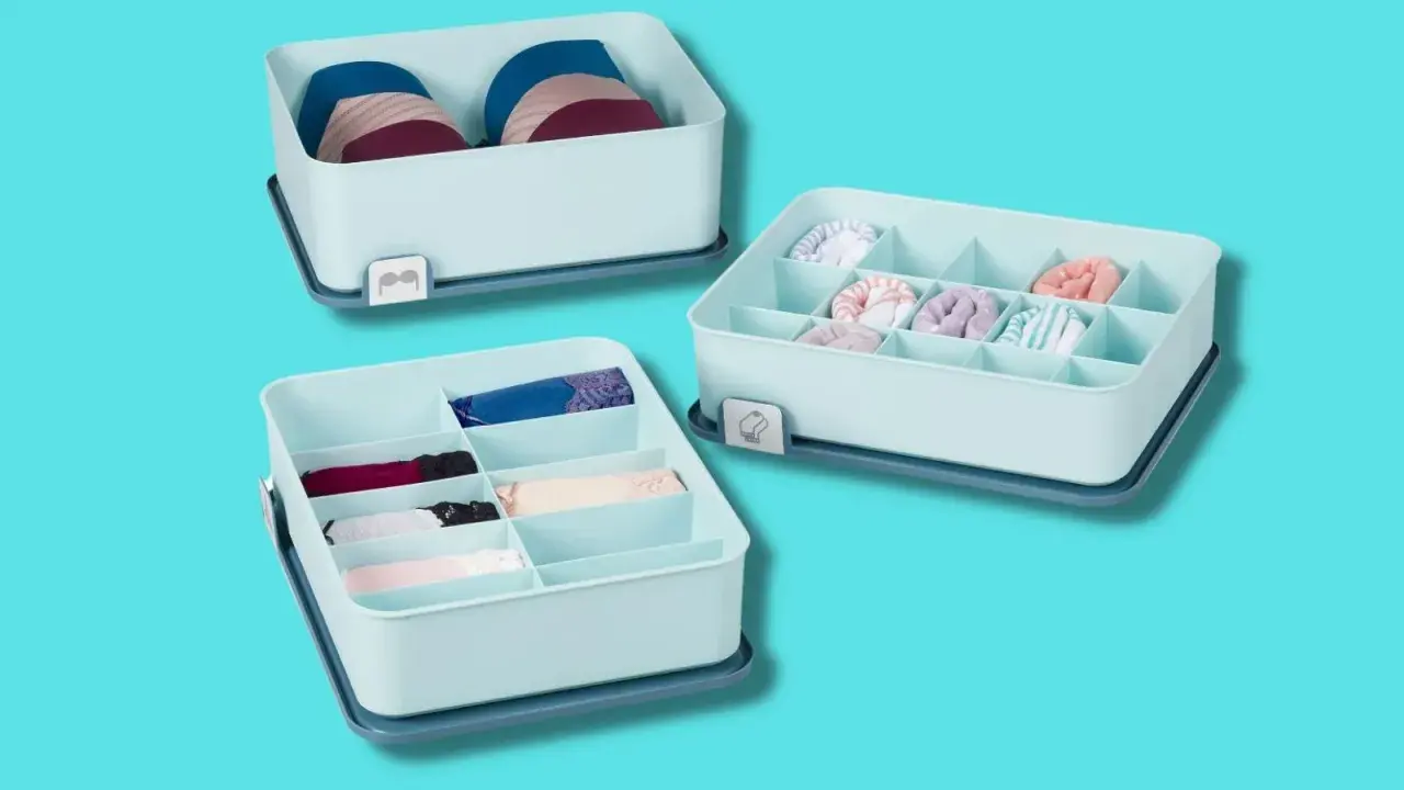 Organizzatori per lingerie e calzini, perfetti per applicare il metodo Marie Kondo e mantenere l'ordine.