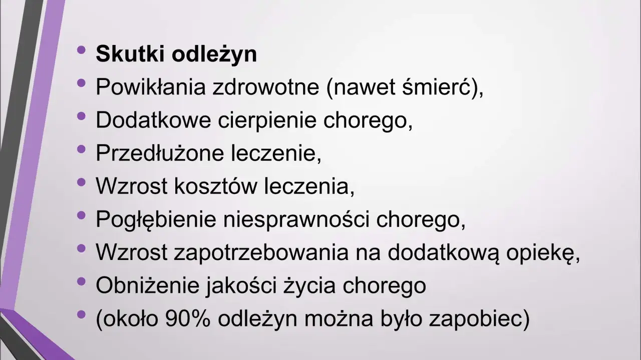 Odleżyny: Kiedy stają się śmiertelne? Powikłania i profilaktyka