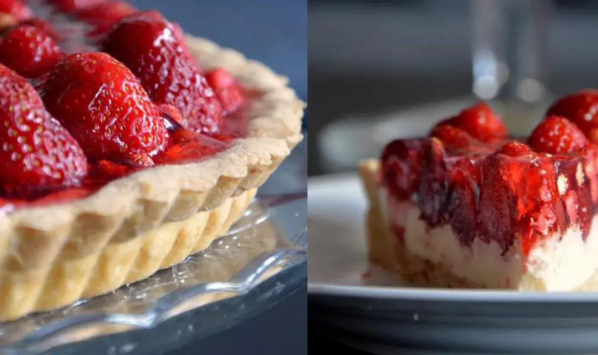 Pyszna tarta z mascarpone i truskawkami, pokryta galaretką. Idealna na letnie popołudnie.