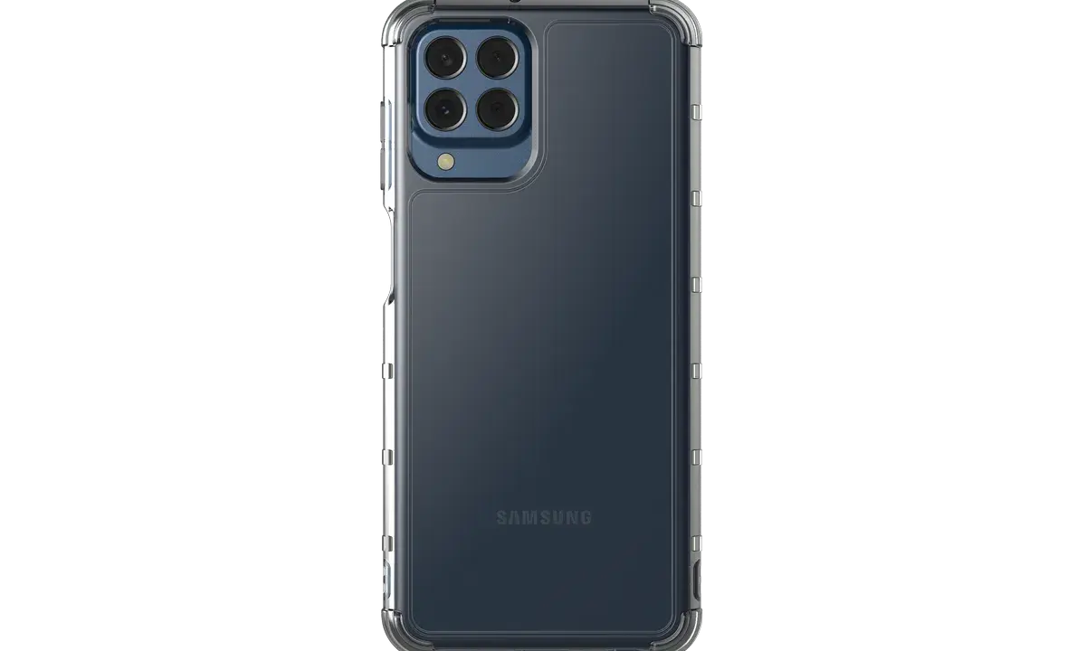 Przezroczyste etui ochronne na Samsung Galaxy M33 5G z wzmocnionymi narożnikami.