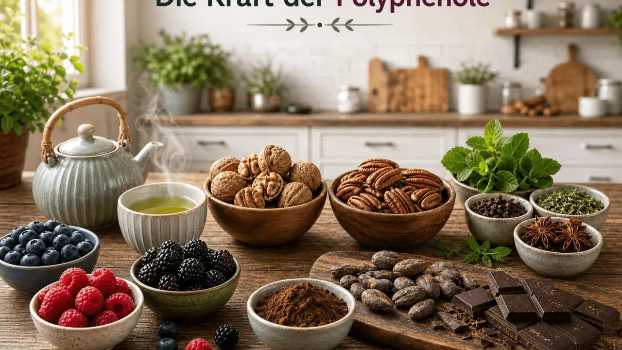 Früchte, Nüsse, Kakao und Kräuter: Die Polyphenole Wirkung ist vielfältig. Genießen Sie die Kraft der Natur!