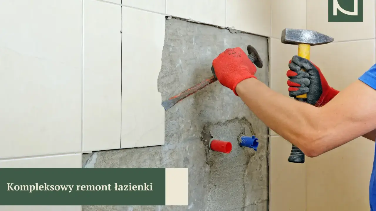 Rozpoczynamy remont łazienki krok po kroku: skuwanie starych płytek i przygotowanie ścian do dalszych prac.