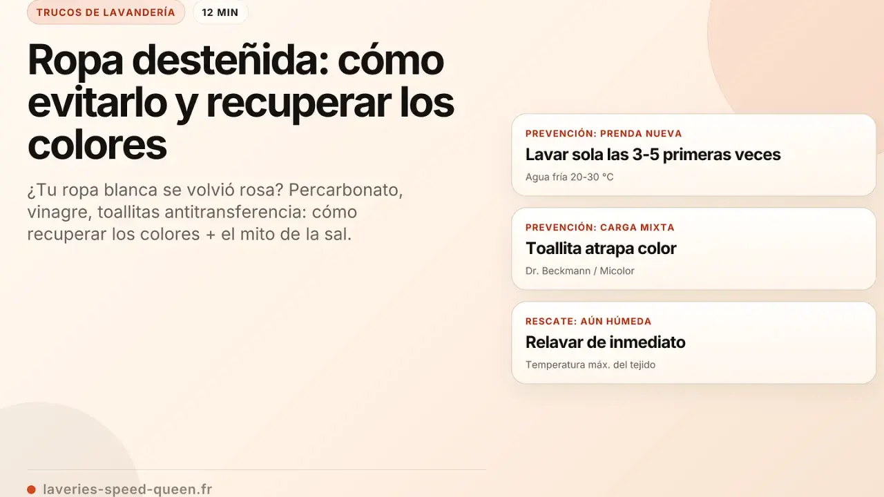 Consejos para quitar desteñido en ropa blanca. Aprende a evitarlo y recuperar colores con percarbonato, vinagre y toallitas.