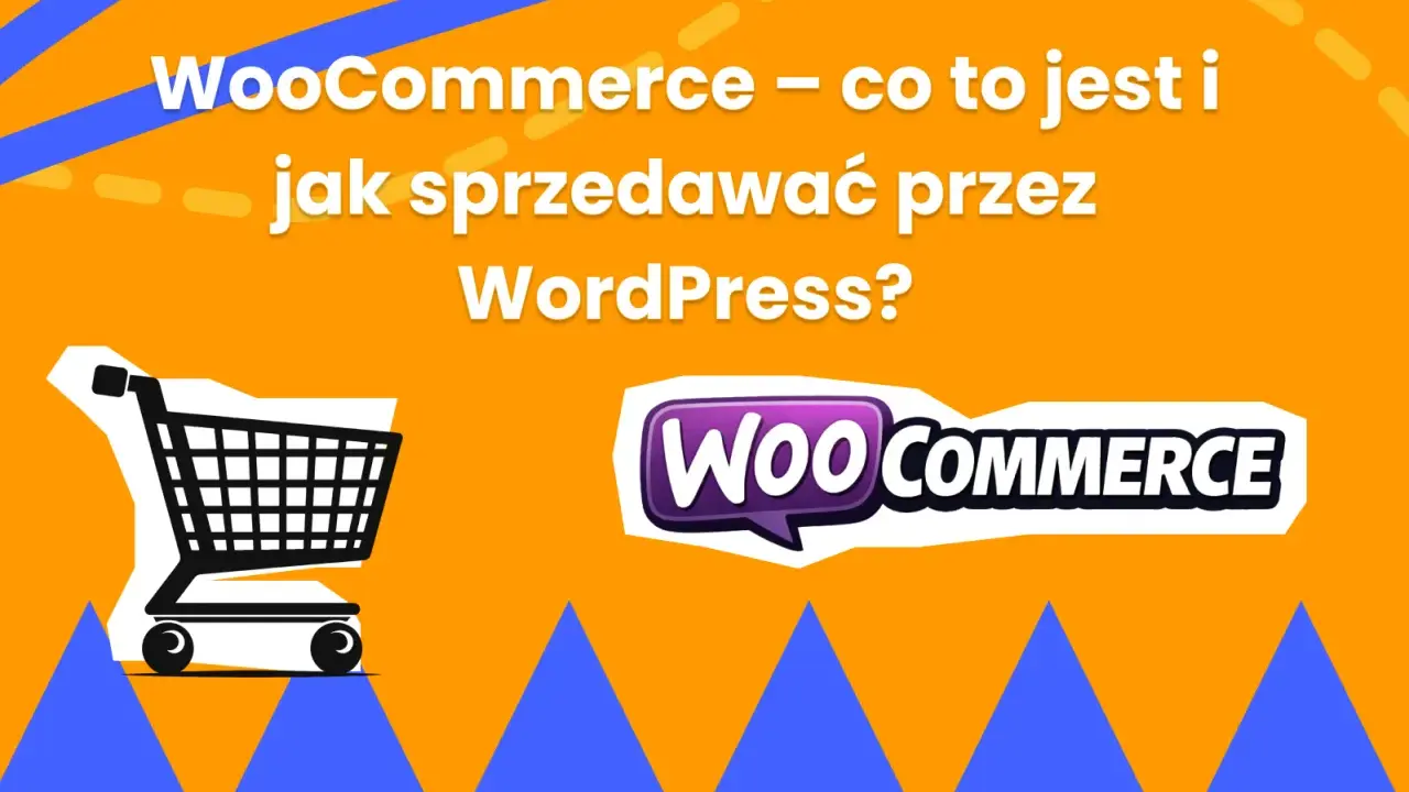 WooCommerce – co to jest i jak sprzedawać przez WordPress? Ikona koszyka i logo WooCommerce.