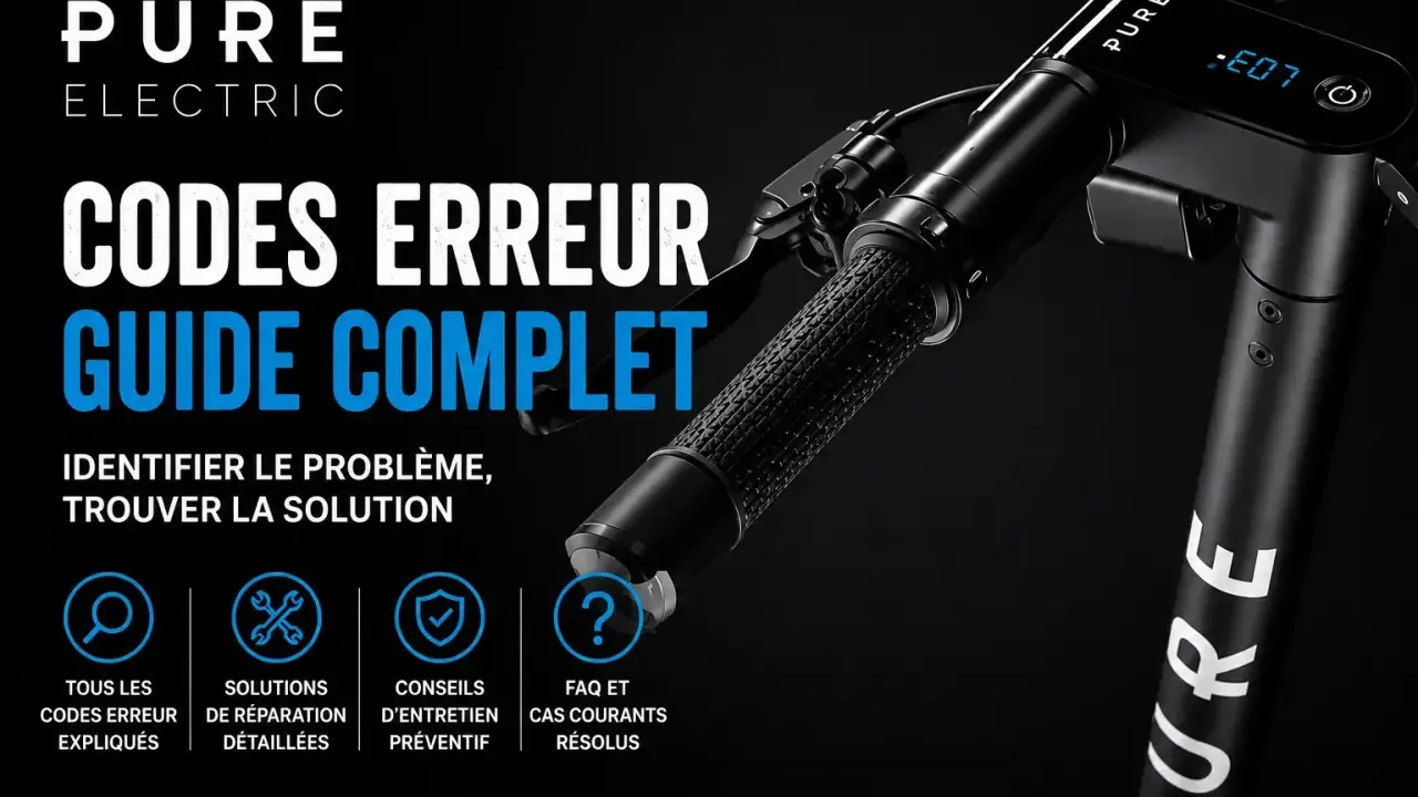 Guide complet des codes erreur trottinette Pure Electric. Identifiez et résolvez les problèmes, y compris l'erreur E07.