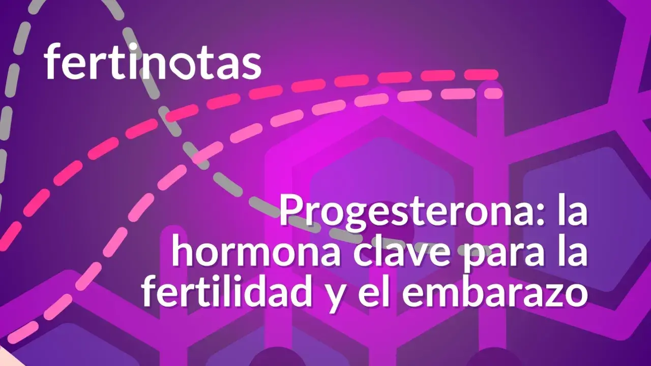 Progesterona: la hormona clave para la fertilidad y el embarazo. El texto "fertinotas" aparece en la parte superior.