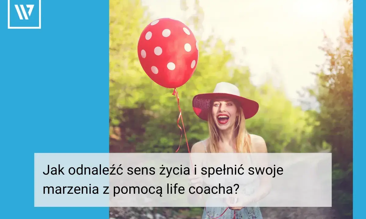 Szczęśliwa kobieta z balonem szuka sensu życia.