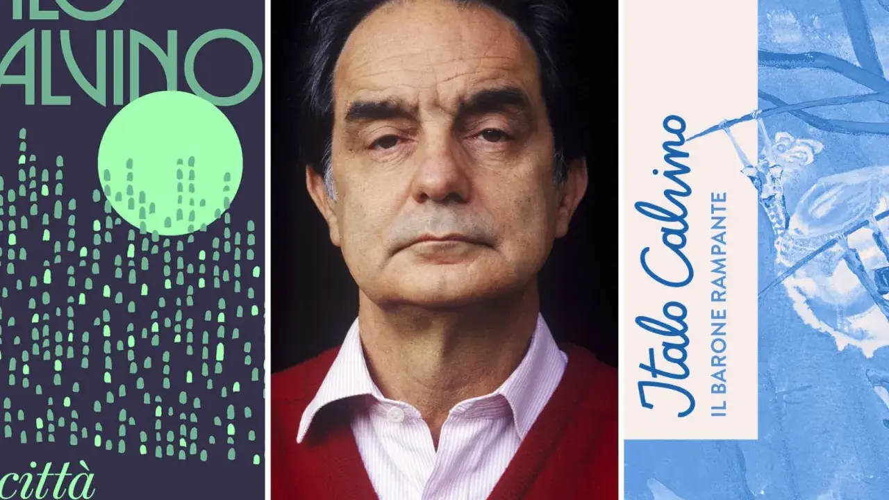 Ritratto di Italo Calvino, autore de "Le città invisibili" e "Il barone rampante", un omaggio alla sua vita e opere.