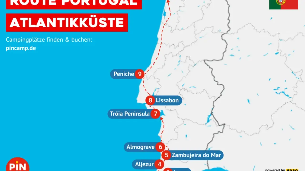 Route entlang der portugiesischen Atlantikküste: Porto, Lissabon, Lagos und mehr – ein Muss für jeden Portugal-Fan.