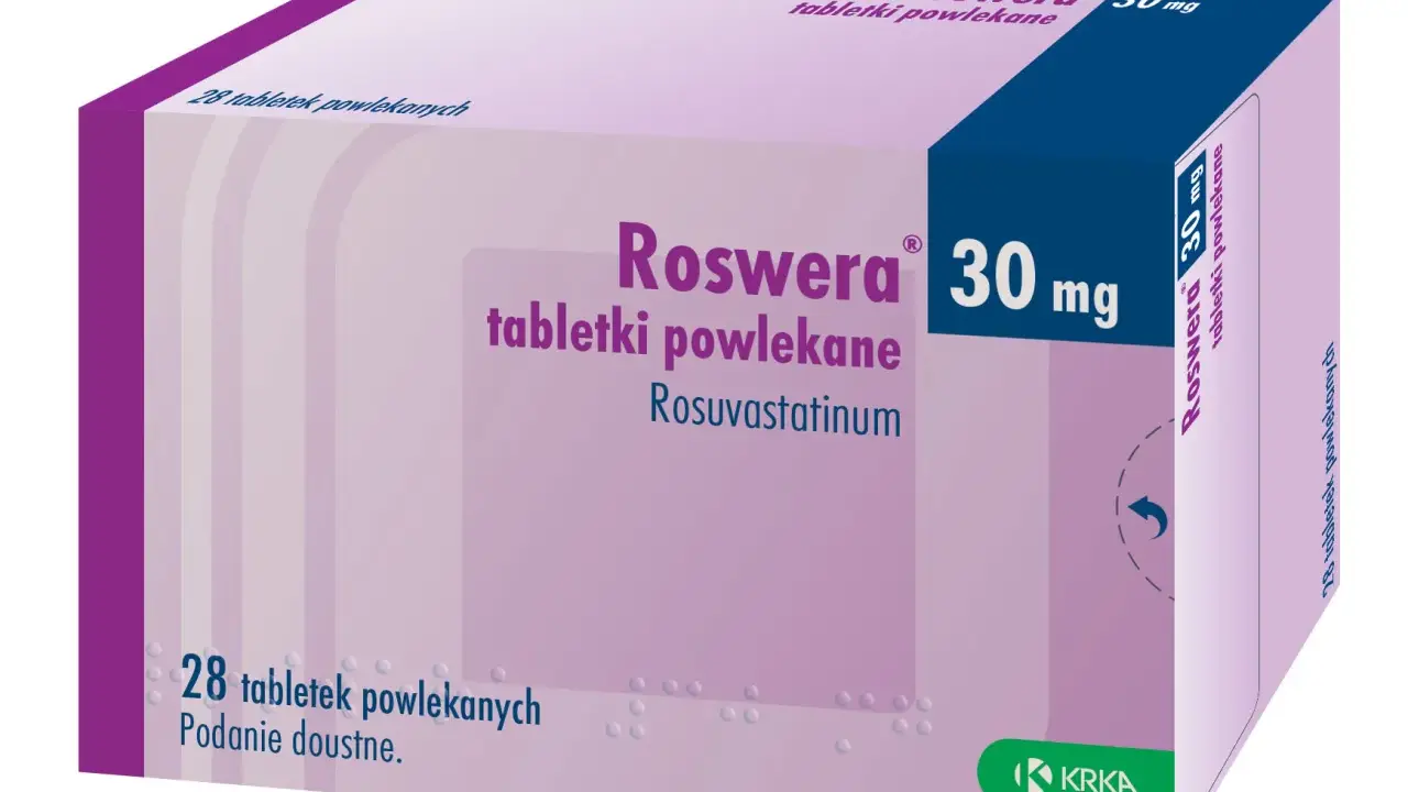 Opakowanie leku Roswera 30 mg, zawierające 28 tabletek powlekanych. Przed zastosowaniem należy zapoznać się z ulotką dotyczącą roswera skutki uboczne.
