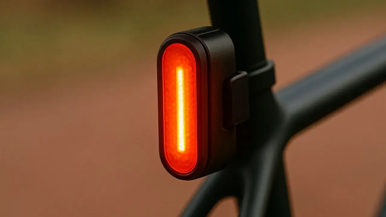 Jasne, oto opis:

Czerwone, nowoczesne lampki do roweru zamontowane na sztycy. Zapewniają widoczność i bezpieczeństwo podczas jazdy.