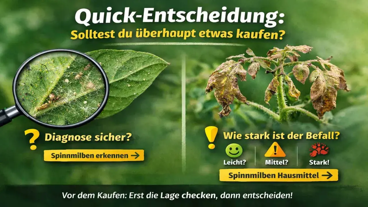 Spinnmilben erkennen und den Befall einschätzen. Bei starkem Befall gibt es Spinnmilben Hausmittel.
