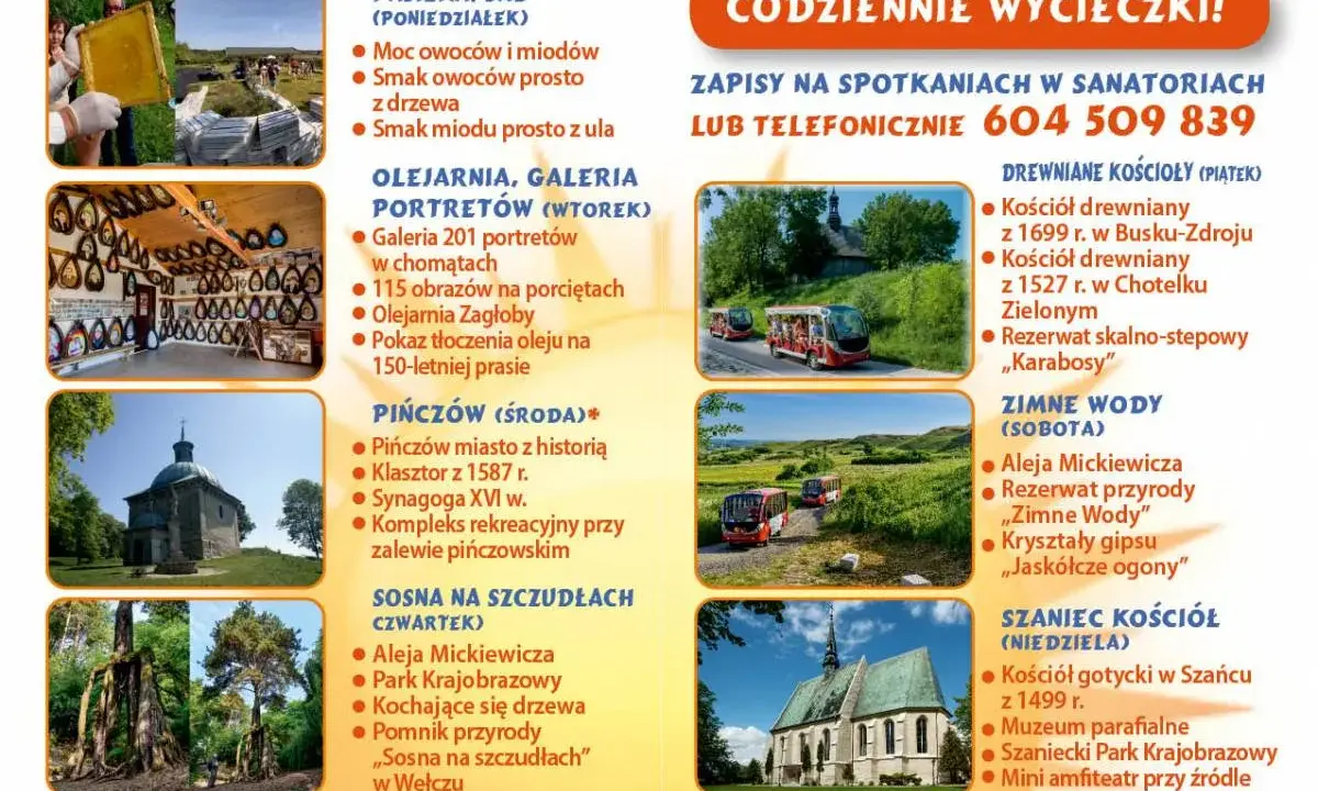 Wycieczki z Buska-Zdroju: drewniane kościoły, Pińczów, Zimne Wody. Odkryj piękno gór i zabytków.