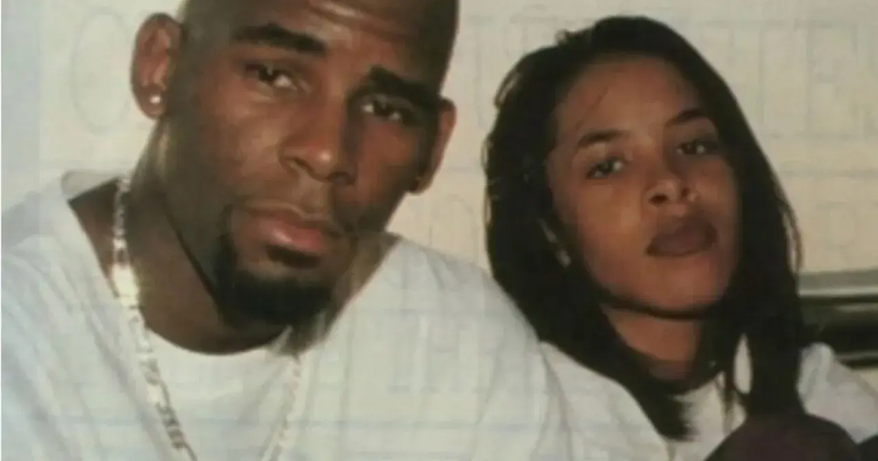 Aaliyah i R. Kelly na zdjęciu.
