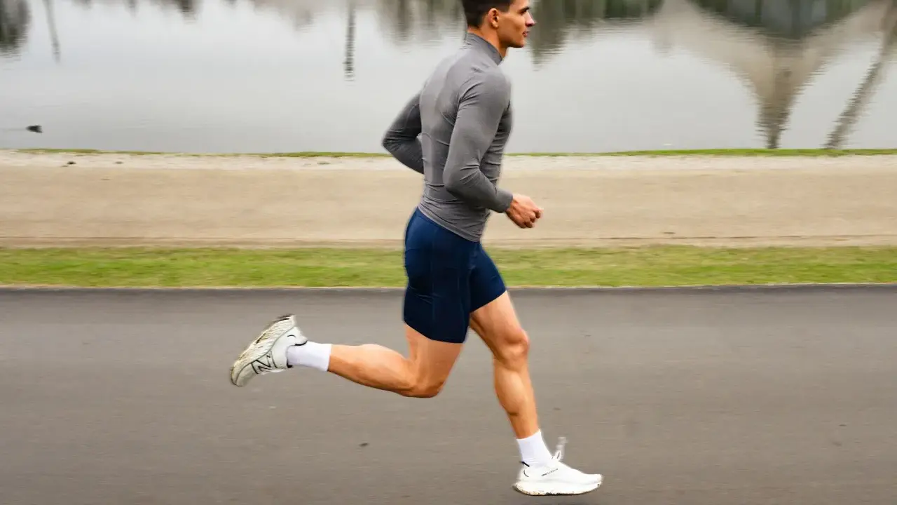 Mann joggt mit voller Energie, der Nachbrenneffekt des Laufens ist spürbar.