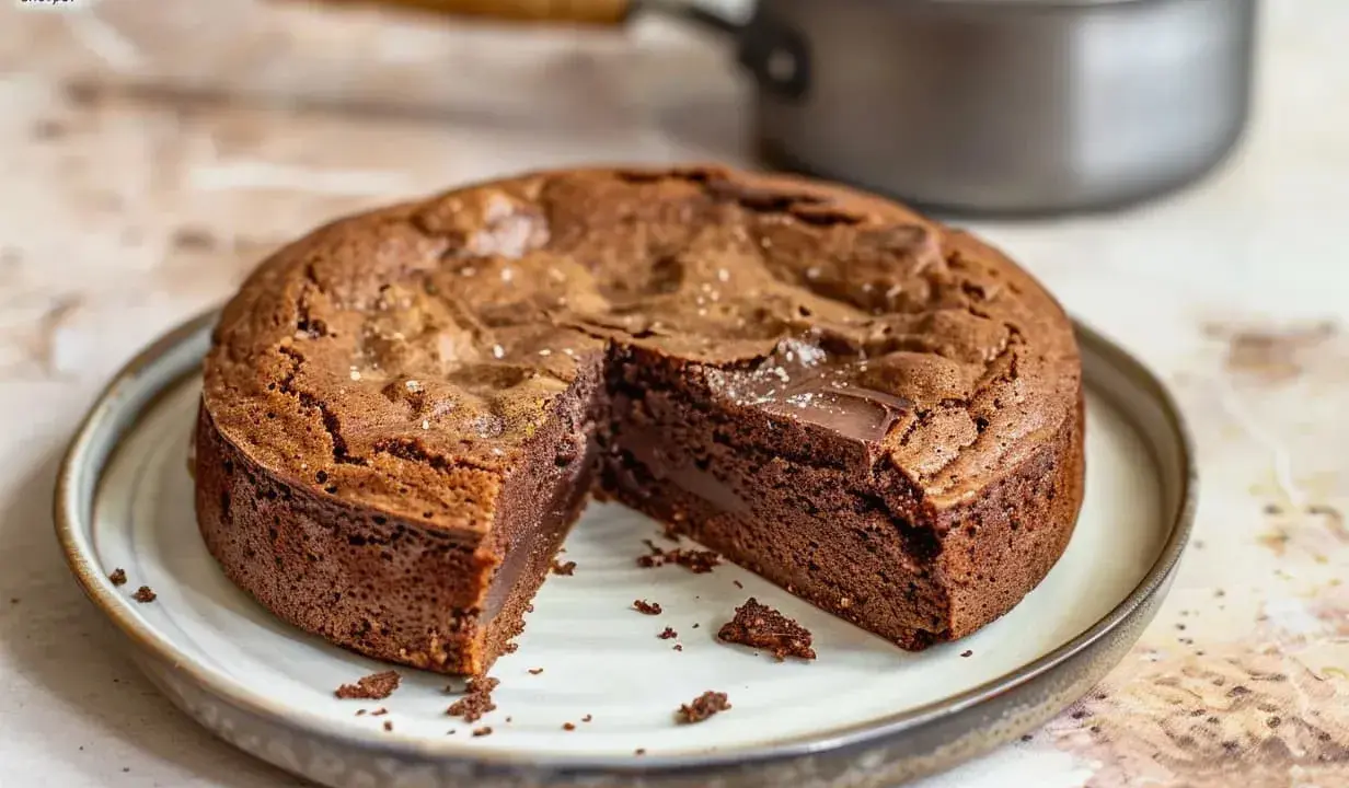En saftig kladdkaka med en härlig chokladkärna, perfekt för en fika.