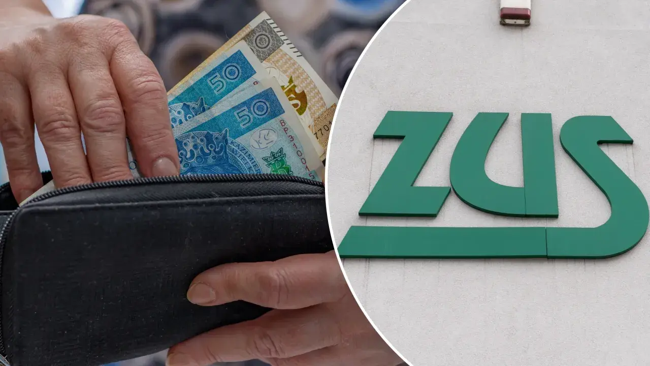 Ręka wkłada pieniądze do portmonetki, obok zielone logo ZUS. Każdy beneficjent czeka na swoje świadczenia.