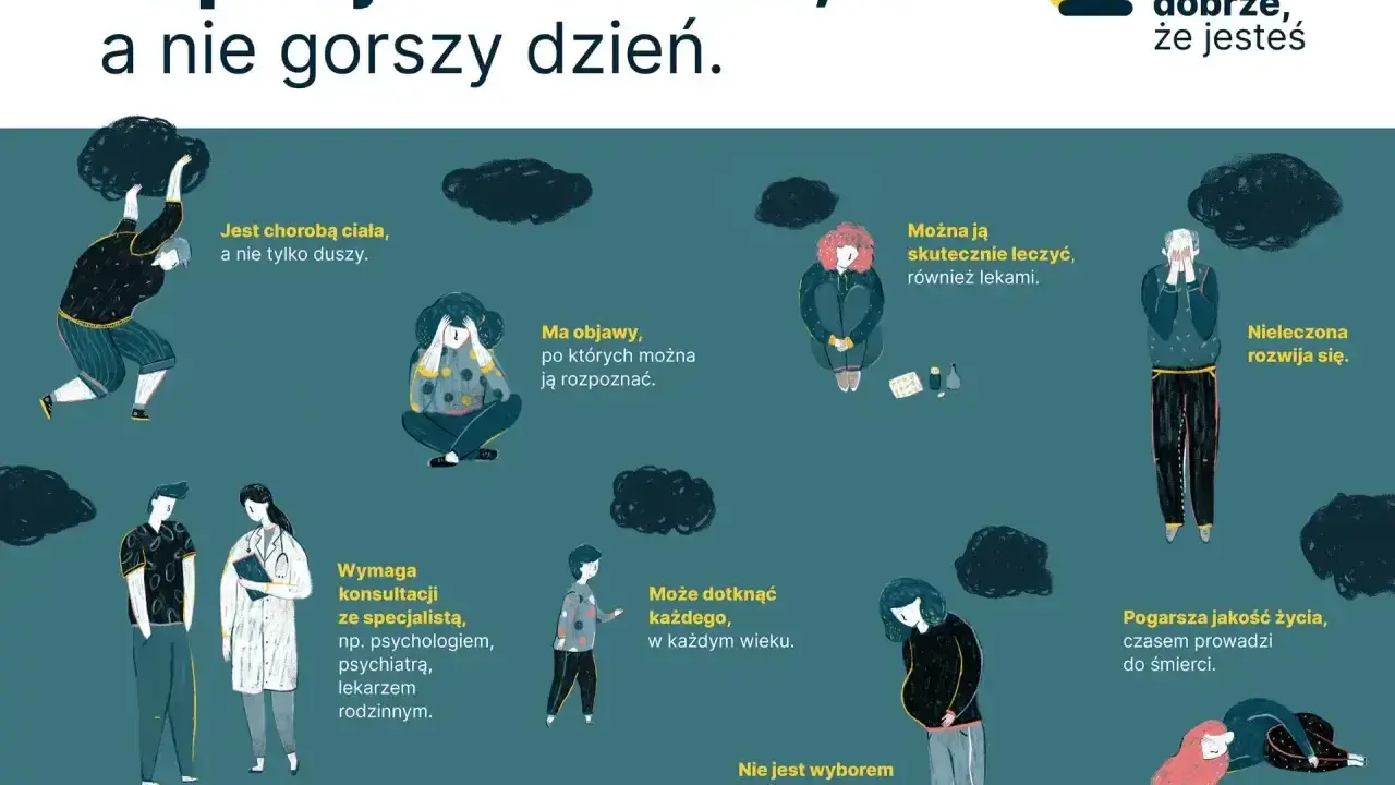 Depresja to choroba, nie gorszy dzień. Nieleczona rozwija się, pogarsza jakość życia, czasem prowadzi do śmierci. Warto szukać pomocy.