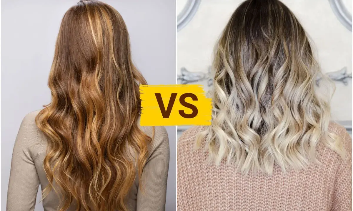 Dos estilos de pelo ombre: uno con reflejos dorados y otro con puntas rubias.
