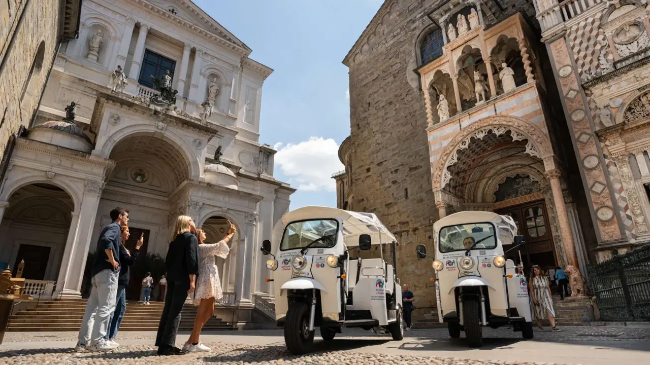 Scopri cosa fare a Bergamo in un giorno: tour in tuk-tuk tra piazze storiche e architetture mozzafiato.
