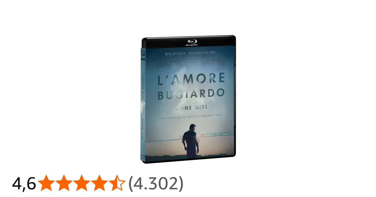 Copertina Blu-ray "L'amore bugiardo" (Gone Girl). La trama completa del film, con Ben Affleck e Rosamund Pike, svela verità sconvolgenti.