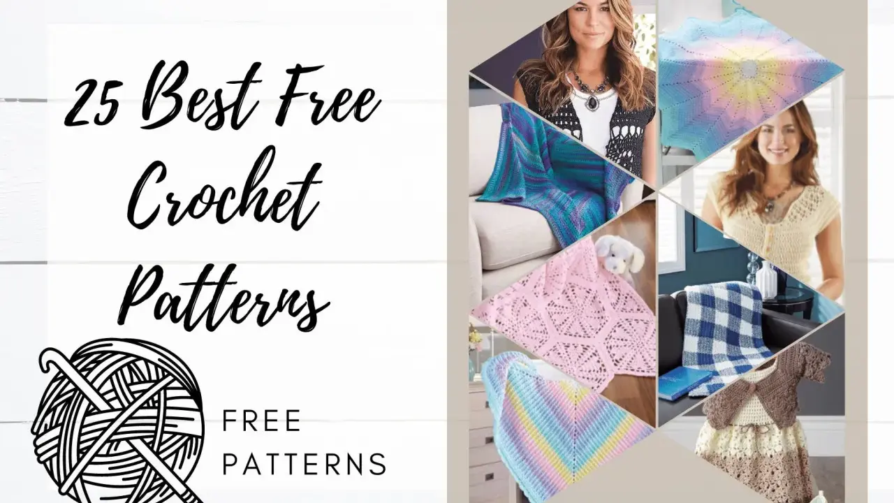 Kolekcja 25 najlepszych darmowych wzorów na szydełko: koce, ubranka i akcesoria. Znajdź swój kolejny projekt crochet free pattern!