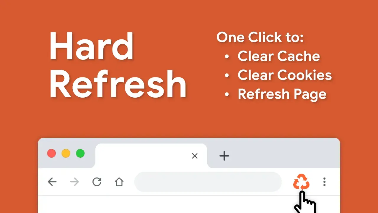 Jak odświeżyć stronę internetową? Ikona "Hard Refresh" pozwala wyczyścić pamięć podręczną i ciasteczka jednym kliknięciem.