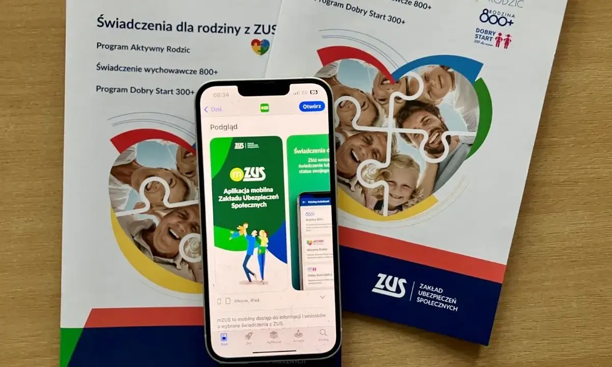 ZUS wspiera rodziny: świadczenie wychowawcze 800+ i Dobry Start 300+. Aplikacja mobilna ułatwia dostęp do informacji.