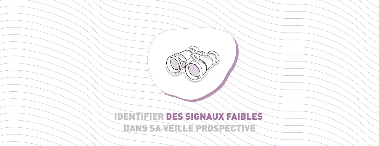 Jumelles stylisées pour identifier des signaux faibles dans sa veille prospective.