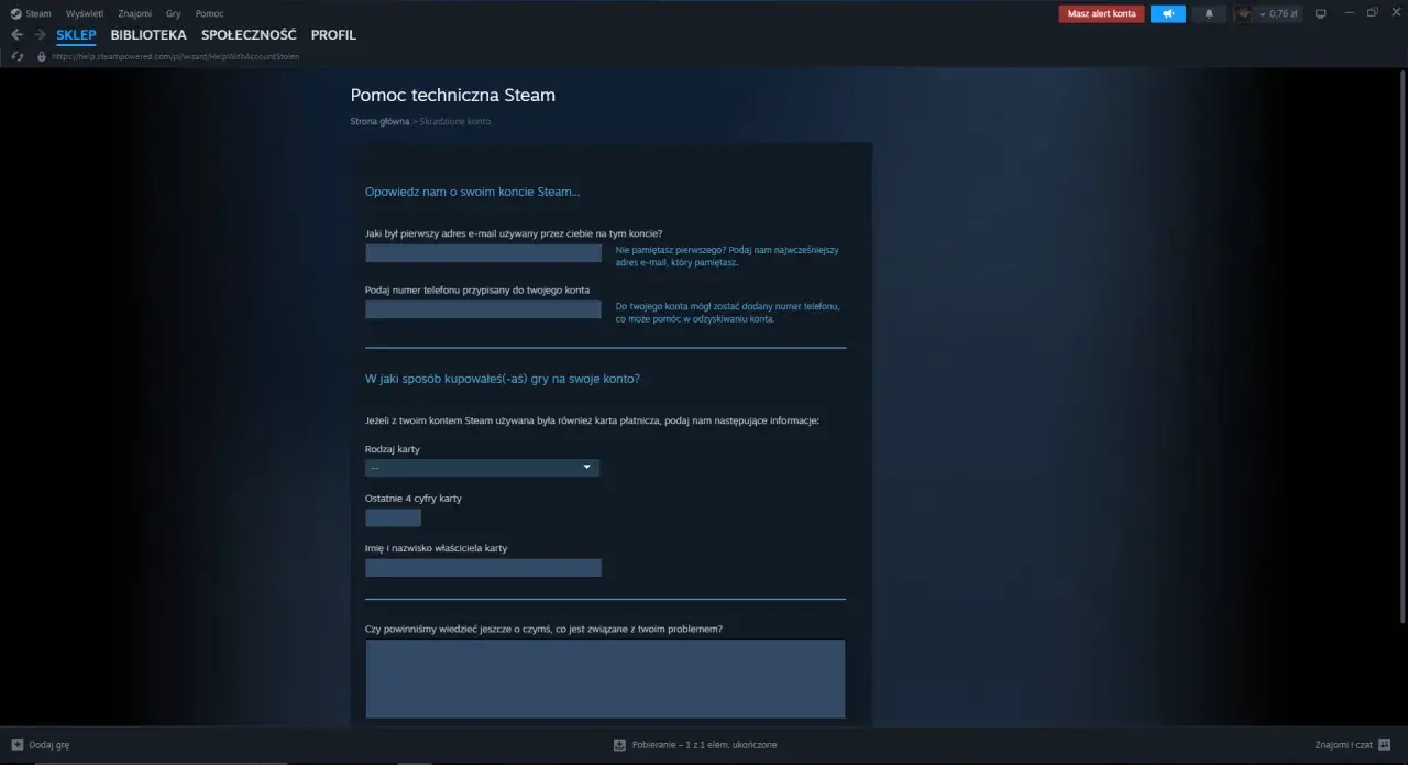 Steam: Odzyskaj konto bez maila! Dowody własności to klucz