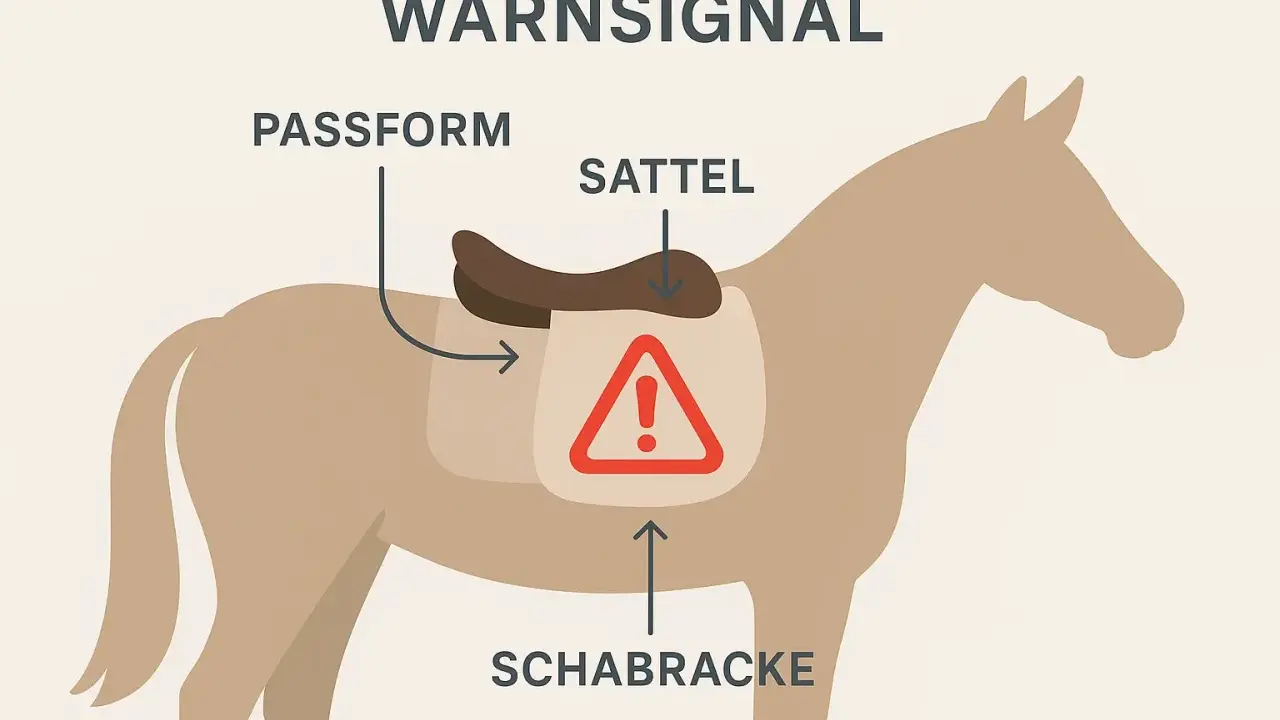 Warnsignal: Sattel verrutscht! Die Passform ist schlecht, die Schabracke rutscht.