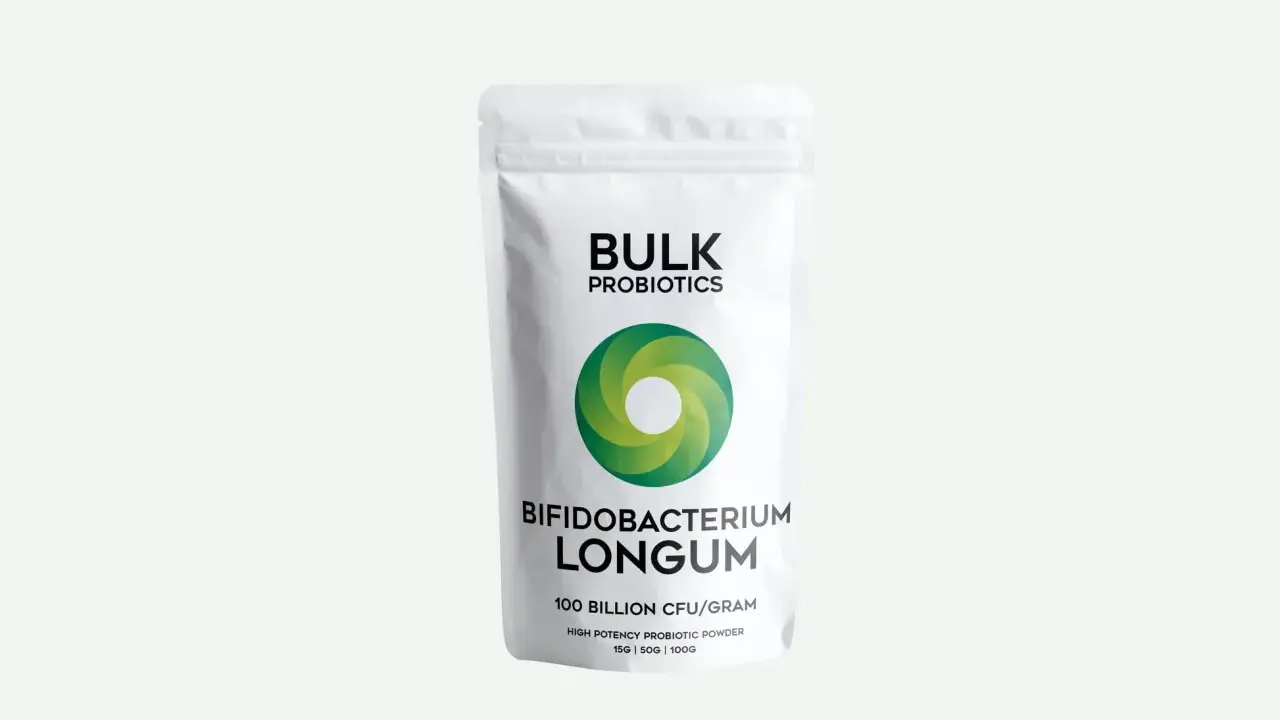 Proszę, oto jaki probiotyk przed wyjazdem do Egiptu: opakowanie Bifidobacterium Longum 100 miliardów CFU/gram.