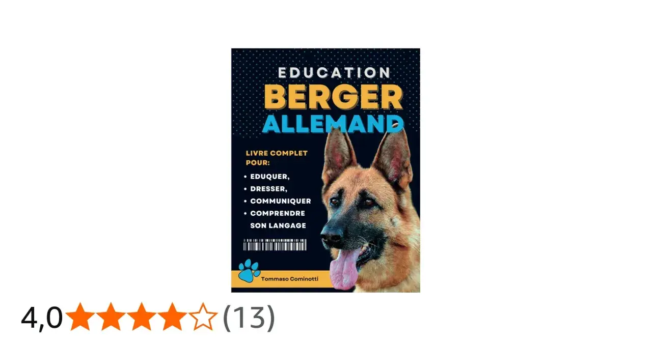 Livre sur l'éducation du berger allemand, couvrant l'apprentissage, le dressage et la communication.