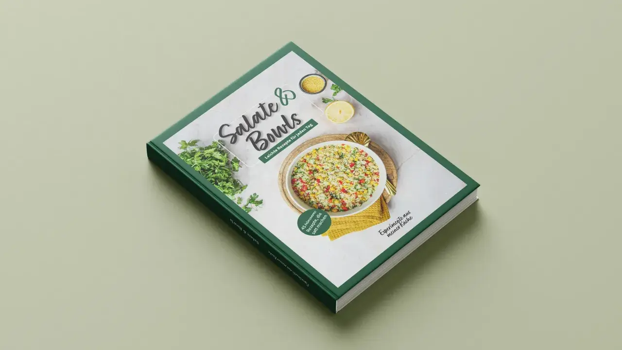 Kochbuch "Salate & Bowls" mit leichten Rezepten für jeden Tag. Enthält 45 kalorienarme, sättigende Salat-Rezepte.