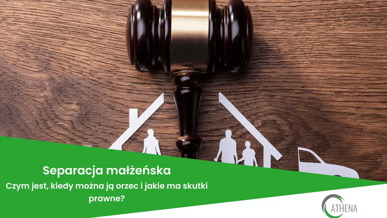 Młotek sędziowski symbolizuje separację małżeńską, dzieląc rodzinę i dom.