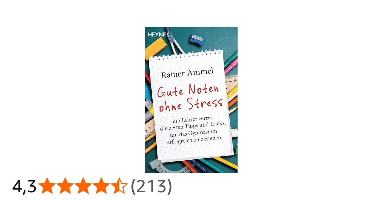 Buch "Gute Noten ohne Stress" von Rainer Ammel. Es erklärt, was ist eine inhaltsangabe, um das Gymnasium erfolgreich zu bestehen.