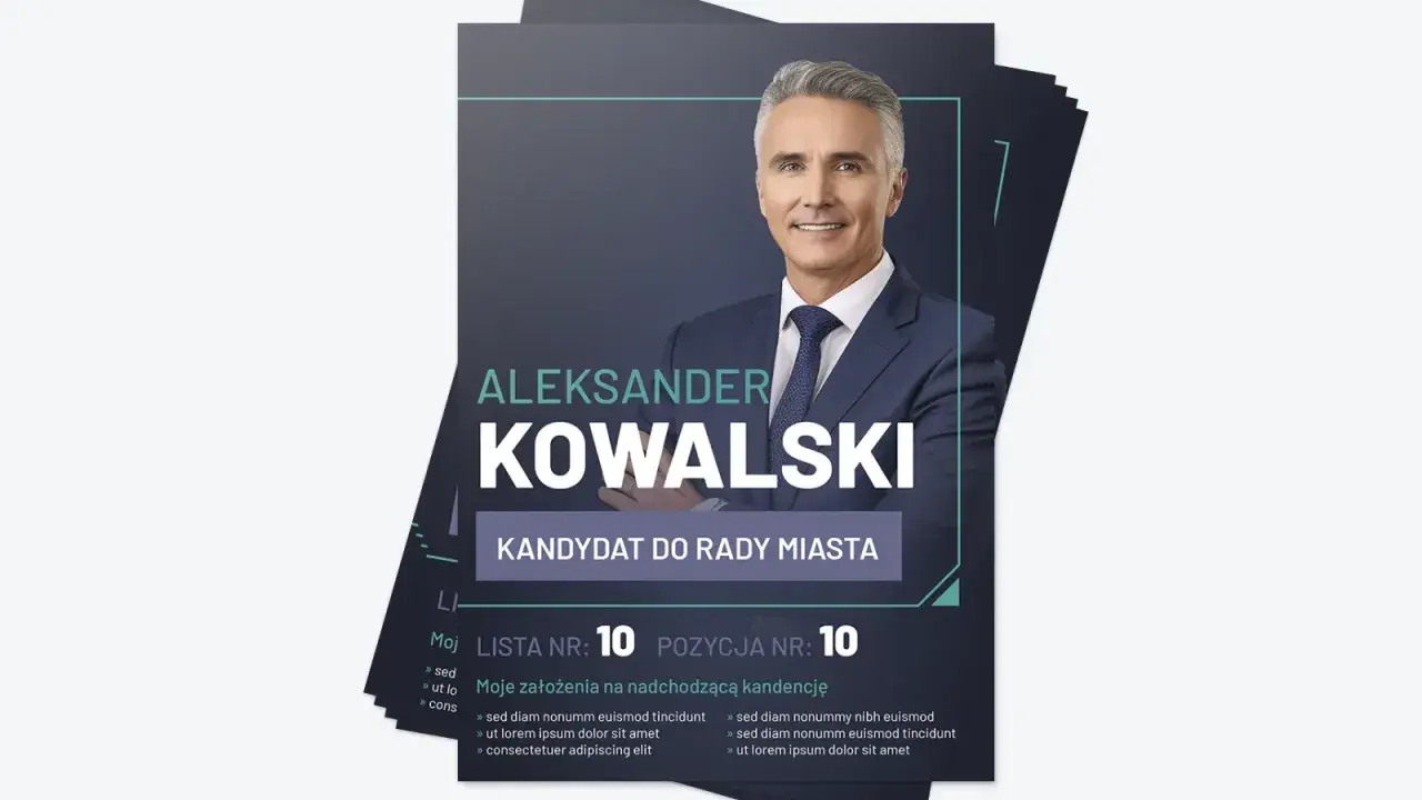 Plakat wyborczy kandydata na prezydenta Aleksandra Kowalskiego. Lista nr 10, pozycja nr 10.